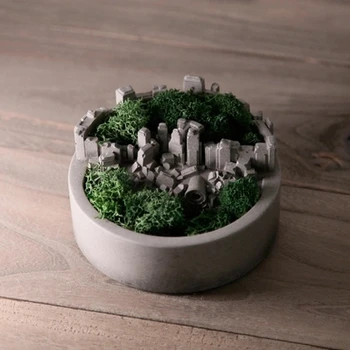 HP0037 3D de Moldes de Cimento vaso de Flores de Forma Redonda Molde de Silicone Artesanal Suculenta Concreto Molde Aroma de Pedra Moldes PRZY