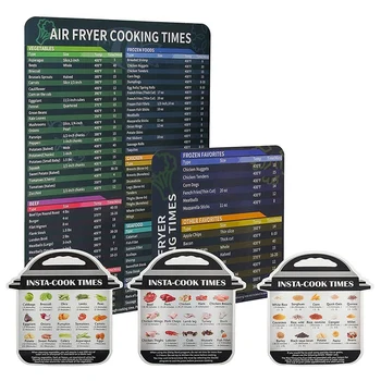 Air Fryer Cheat Sheet Ímã&Panela De Pressão Magnética Cheat Sheet,Alimentos Imagens Ímã Tempos De Cozedura Guia De Referência Rápida