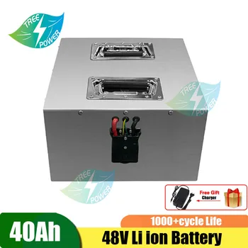 48V 40AH li ion intelligent robô AGV bateria tratamento de carro carro elétrico passeios de carro empilhadeira de bateria de lítio+5A carregador