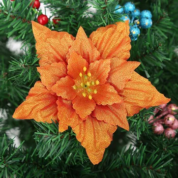10Pcs Multicolor Grandes Chifres Flor de Natal Decoração da Árvore de Flores Artificiais DIY de Natal Acessórios de Decoração de Suprimentos
