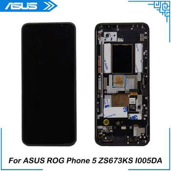 ASUS ROG Telefone 5 ZS673KS I005DA Tela LCD Touch screen Digitalizador Substituição do conjunto de Peças Com Moldura