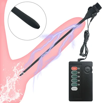 Choque elétrico Pênis Plug Uretral Dilatadores de Cateteres de Brinquedos Sexuais para os Homens Eletro Estimulação Castidade Cateter Soando Dilatador