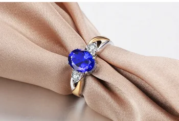 Quente Sólida Prata 925 Safira Anéis Para As Mulheres A Moda Tanzanite Azul Pedra Preciosa Anel Ajustável De Jóias De Casamento Por Atacado