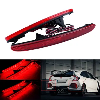 ANGRONG 2x LED Traseiro pára-choques Refletor de Luz Vermelha 12V Para o Honda Civic X MC X 5 portas 09/2016-up