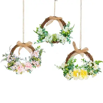 Simulação De Flor De Garland, Enfeites De Porta De Suspensão Flores Artificiais Coroa Sala De Estar Decoração Artesanal Decoração De Casamento