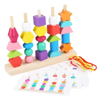 Cinco Conjuntos Frisado Brinquedos Educativos Blocos de Iluminação Sensorial Brinquedos de Madeira de Aprendizagem para Crianças Crianças de Presente de Aniversário para Crianças