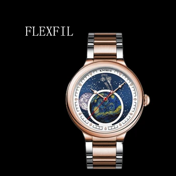 FLEXFIL relógio mecânico automático impermeável luminosa marca Homens de negócios de moda relógio de Pulso steelrelógio masculino