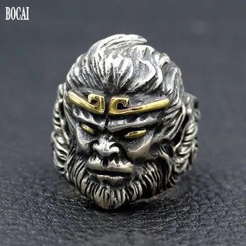 De prata tailandês de Rei Macaco anel de abertura para o homem real s925 prata pura artesanal Sun Wukong macaco criativa homem do anel