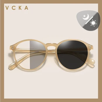 VCKA Inteligente Descoloração Anti-Luz azul Óculos de Leitura, Homens e Mulheres, Um Espelho de Dupla utilização da Lupa Óculos +50~+400