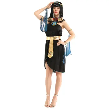 Adulto Sexy Egípcia Cleópatra Traje Egito Rainha Cosplay Trajes de Halloween para as Mulheres o Vestido de Fantasia