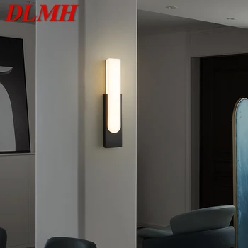 DLMH Interior de Bronze Candeeiro de Iluminação LED de 3 Cores Preto Cobre Lâmpada de Parede Simples Arte de Decoração para Casa, Vivendo de Cama do Quarto