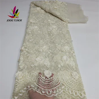 Aso Ebi 3d tecido de Renda para a Mulher Africana Vestido de Tecido de Veludo 5Yards de Costura de tecido com Flor de Venda Quente Dubai Tecido Costura do Vestido