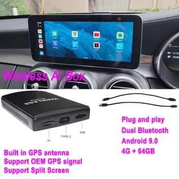 Carplay sem Fio Ai Caixa Android Para o Benz, Audi, Nissan, Hyundi Haval sem Fio Android Automático auto-Rádio Multimédia GPS Navig Smart Box