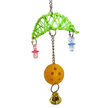 Papagaio Bell Toy Coração Lua De Decoração De Mordida-Resistente Pássaro De Brinquedo De Mastigar Periquito Gaiola Pendurada Pássaro De Brinquedo Brinquedo Educativo Aves Acessórios