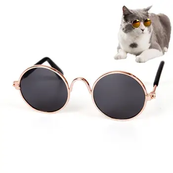 Moda Cool Cat Óculos Cão de Estimação Protecção dos Olhos Óculos de sol Cachorro Kitty Adereços Foto do Brinquedo Para Gatos Cães de Moda traje