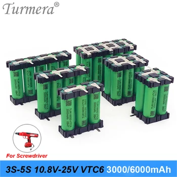 VTC6 Bateria de 3000mAh 30A Bateria TUR18650-VTC6 3S 12,6 V 4S DE 16,8 V 5S 21V Adicionar Suporte para 12V 18V chave de Fenda Baterias Utilize Turmera