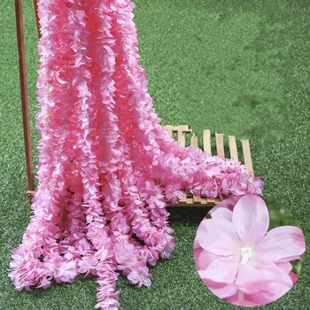 39 Polegadas Cada Tira De Orquídeas Wisteria Vinhas Branco De Seda Artificial De Flores Coroas De Flores Para A Festa De Casamento Decoração Tiro Foto Adereços
