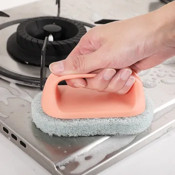 Pincel de cozinha com identificador de Bloco banheira pincel de esponja limpe produto de limpeza doméstico escova de vaso sanitário