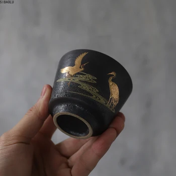 preto louças de cerâmica xícara (chá) xícara de chá de porcelana chinesa kung fu cup 100ml