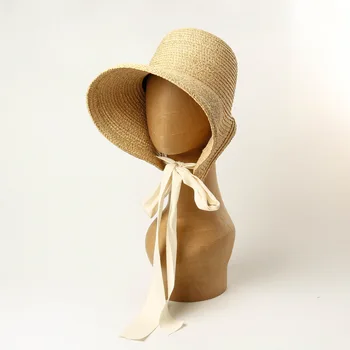 01907-HH7386 Provence francesa rural restaurar antigas formas artesanais de ráfia grama de lazer senhora de palha sol cap mulheres de chapéu de papel