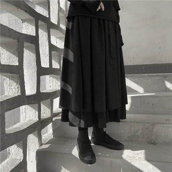 Pequeno, escuro design do novo de Veludo da Moda versão coreana da dupla de meio-comprimento de saia