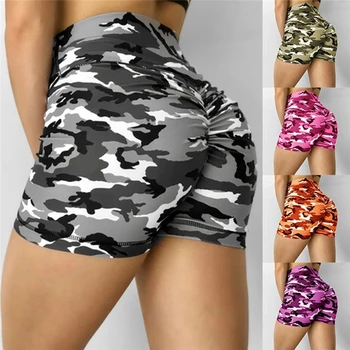 Mulheres Curto Senhoras De Verão Casual Camuflagem Push-Up Fitness Skinny Shorts De Execução Ginásio Trecho De Esportes De Calças Curtas 2023 Novo