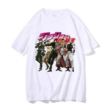 Venda quente Anime Jojo Bizarre Adventure Imprimir T-Shirt dos Homens Verão T-shirts Novo Gráfico Tshirt de grandes dimensões Unisex de desenhos animados Manga Tees