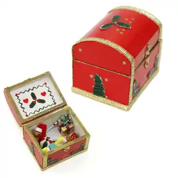 1:12 Miniatura De Natal Caixa Presente Dollhouse Diy Doll House Decor Acessórios