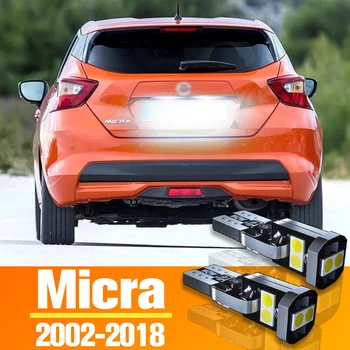 2pcs LED da Placa de Licença Lâmpada Acessórios Para Nissan Micra 2002-2018 2007 2008 2009 2010 2011 2012 2013 2014 2015 2016 2017
