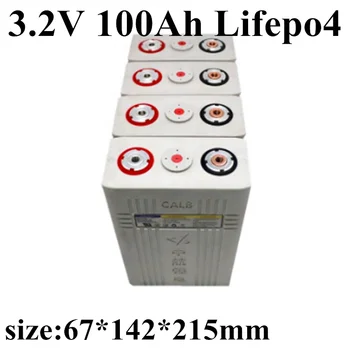 8PCS de alta capacidade da bateria de Lifepo4 do íon do lítio da bateria de célula 3.2 V 100Ah para 24V Bateria 100Ah DIY carro elétrico do sistema solar