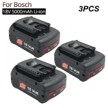 3PCS valorizado 5000mAh Li-ion 18V Substituição de Bateria Recarregável para a Bosch Ferramentas elétricas sem Fios GSR 18 V-Li BAT609 BAT622 BAT620