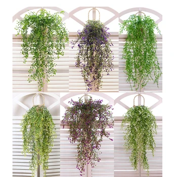 Novo 80cm de Flores Artificiais Simulação Videira Pendurar a Guirlanda Planta de Folhas Verdes de Casamento a Decoração Home do Jardim Dropshipping