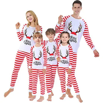 Família de Correspondência de Pijama Conjunto de 2 peças de roupa de dormir, de Natal, Pai-filho Pulôver Loungewear