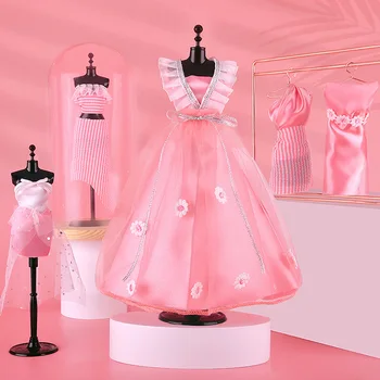 Diy Criativo da Casa de Moda de Jogar Casa de Brinquedos, de Roupas de Design Artesanal Material Definido Princesa de Vestir Boneca para Crianças, presentes de natal