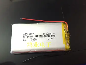 3.7 V bateria de lítio do polímero 804077P 3432MAH PDA móvel de energia do Tablet PC e outros produtos Recarregável do Li-íon da Célula