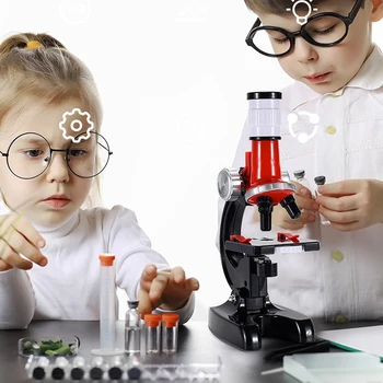 1200 Vezes Microscópio Brinquedos Escola Primária De Ciências Biológicas Da Experiência De Equipamentos Kids Brinquedos Educativos Microscópio Kit