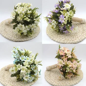 Venda quente, Azul e Branco, Buquê de Casamento feito à mão com Flores Artificiais Rose bouquet, Bouquet de Noiva para Casamento Decoração