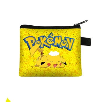 [TAKARA TOMY] Venda Quente Pokemon Pikachu Cartoon Criativo Carteira de Moeda Tecla de Banco de Armazenamento de Cartão do Saco de Poliéster padrão de carteira A22101102