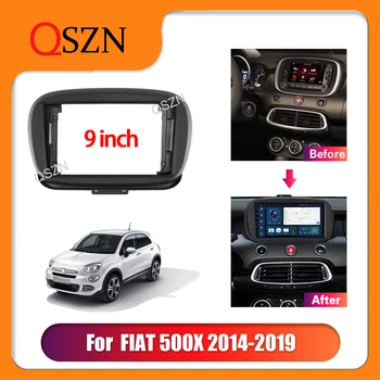 QSZN de 9 polegadas auto-rádio Moldura Painel Fiat 500X 2014-2019 canbus DVD Painel de Guarnição Dashboard Kit de Montagem 2 Din Instalação Estéreo