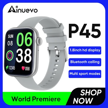 Smart Watch Ainuevo P45 Prata 1.8
