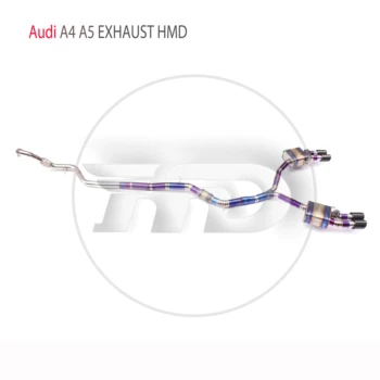 HMD Liga de Titânio Sistema de Escape é Adequado para Audi A4 A5 B9 Auto Modificação Eletrônico da Válvula Tubo Catback