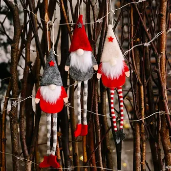 6pcs Natal de Perna Longa sueco Gnome Boneca de Santa Enfeites Pendentes Pendurar Brinquedos Árvore de Natal Lareira, Casa de Férias Decoração do Quarto