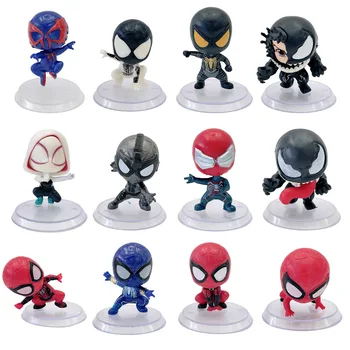12pcs Disney, Marvel Avengers Venom de homem-Aranha Figura de Ação Postura Modelo de Anime Decoração Coleção Estatueta de Brinquedo Modelo Crianças