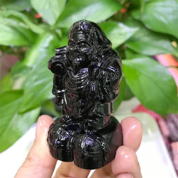 Natural De Obsidiana Preta Pedra Preciosa Figura Religiosa Bruxaria Fengshui Para A Decoração Home Dom De Decoração De Quarto