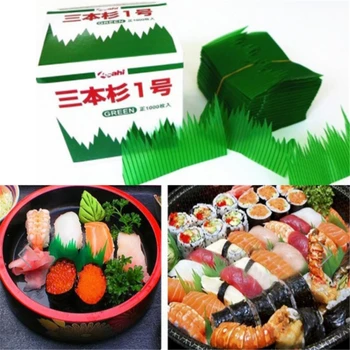 Folha Verde Comida Japonesa, Sushi Decoração Folhas De Sushi Grama Criativo De Plástico Folha De Sashimi De Decoração De Ferramentas Venda Quente