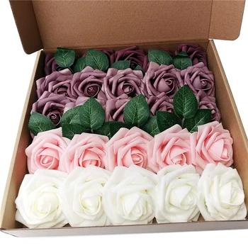 Artificial Rosas Real, Procurando Falso Espuma de Flores Decoração DIY para o Casamento, Bouquets de Noiva Dia dos Namorados
