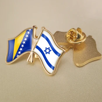 A bósnia e Herzegovina e Israel Atravessou o Dobro Amizade Bandeiras Alfinetes de Lapela Broche de Crachás