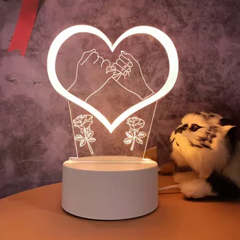 3D Acrílico Noite do Diodo emissor de Luz Engraçado Crianças Festa de Aniversário, Presentes de Dama de honra de Presente de Dia dos Namorados Presentes de Casamento Favores para os Hóspedes 2023