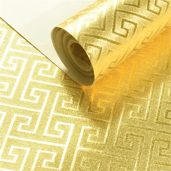 WELLYU estilo Chinês novo papel de parede, folha de ouro profundamente gravado folha de prata e de ouro, prata clássica de teto, TV de plano de fundo de papel de parede