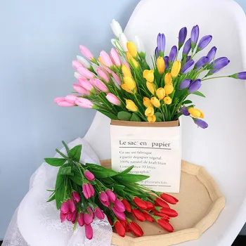 1 PCS Simulação Tulipa Plantas Artificiais Falso Flores do Jardim de Casa, Decoração de Casamento